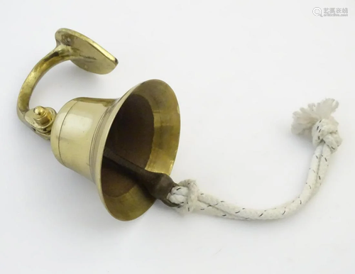 Nauticalia: A 20thC brass ship's bell with banded