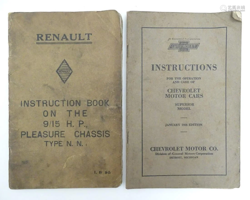 Two car manuals / handbooks / instruction books…