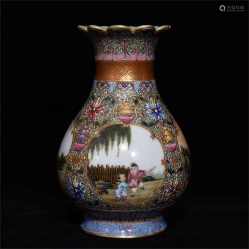 An Ancient Pastel Chinese Porcelain Vase