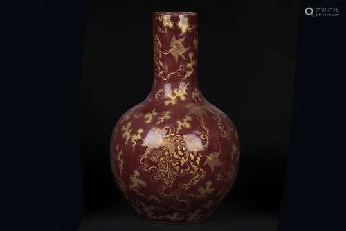 An Ancient Red Chinese Porcelain Vase