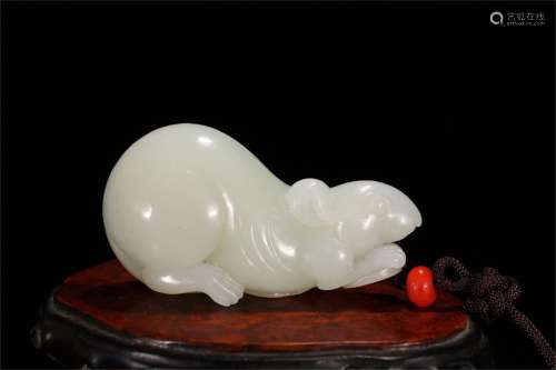 A Chinese Hetian Jade Decoration in the Shape of Mouse