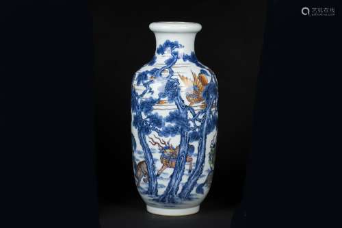 An Ancient Contending Colours Chinese Porcelain Vase