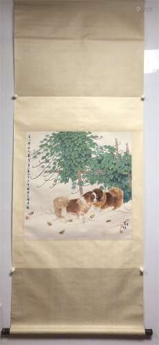 A Chinese Scroll Painting by Fang Chuxiong