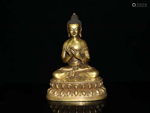 Bronze gilded burning Buddha