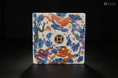 An Ancient Pastel Chinese Porcelain Paper Weight