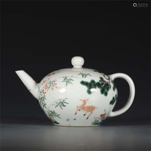 An Ancient Colorful Chinese Porcelain Teapot