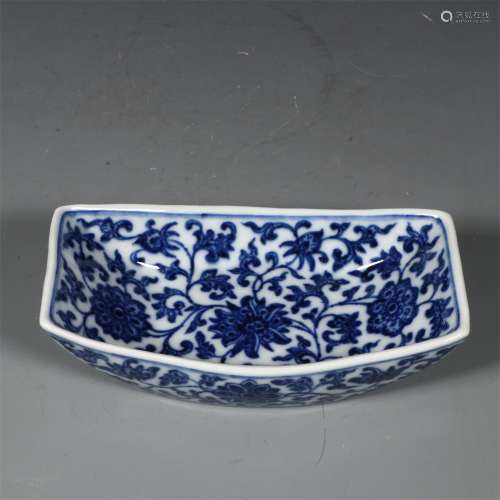 An Ancient Blue and White Chinese Porcelain Writing-Brush Washer