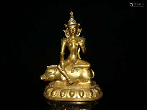 Copper gilded Buddha