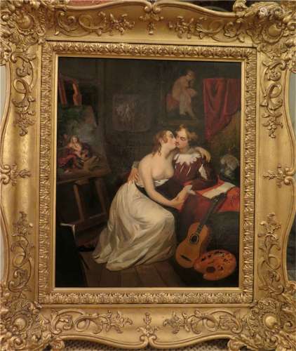 A European Oil Painting about Aristocratic Couple