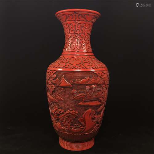 An Ancient Delicate Chinese Lacquered Vase