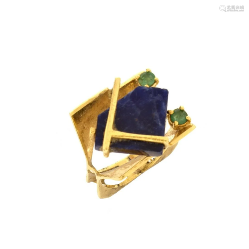 Lapis, Emerald and 18K Ring