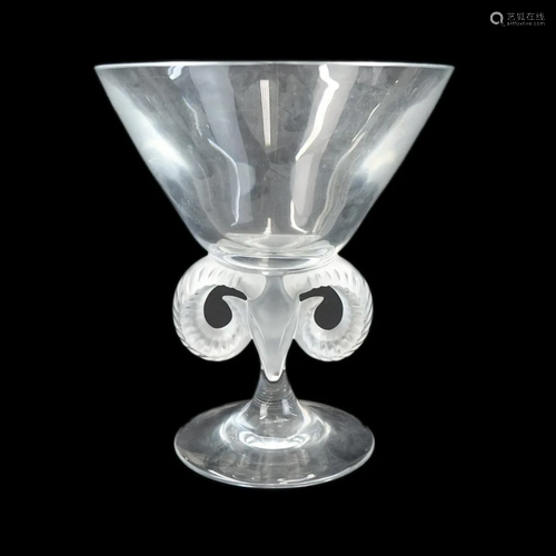 20C Lalique Aries Footed Compote