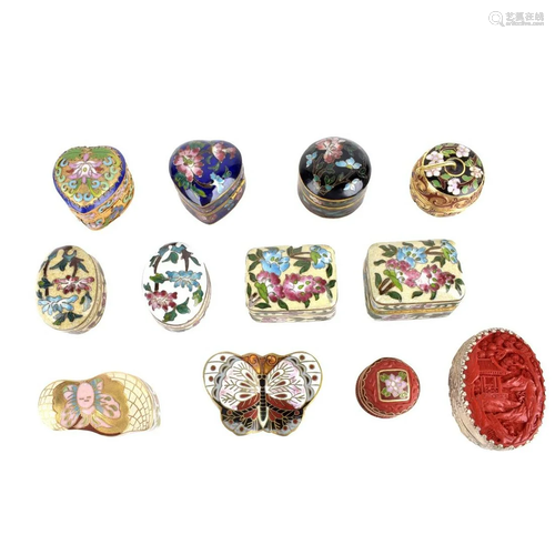 10 Cloisonne Pill Boxes