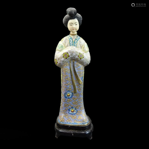 Chinese Cloisonne and Bone Geisha