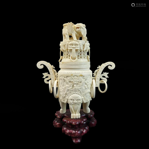 Antique Chinese Ivory Incense Burner