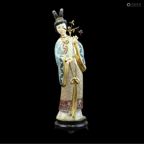 Chinese Cloisonne and Bone Geisha