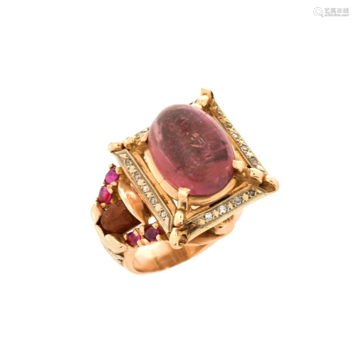 Tourmaline, Ruby and 14K Ring