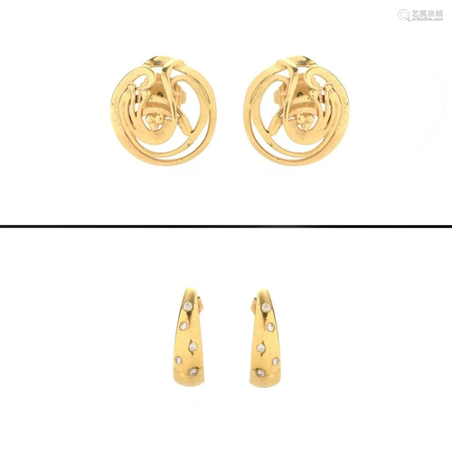 Two Pair 14K Earrings