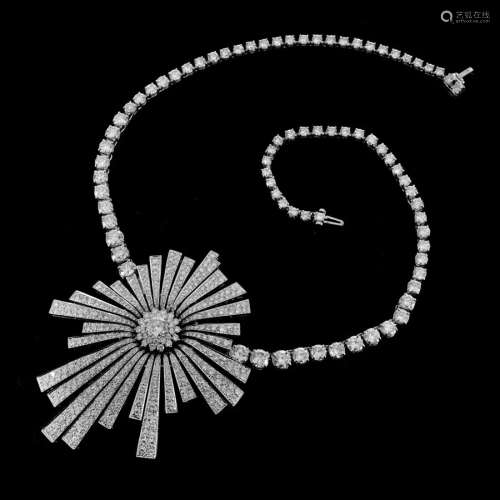 AGI 42.41ct TW Diamond and 18K Necklace/…