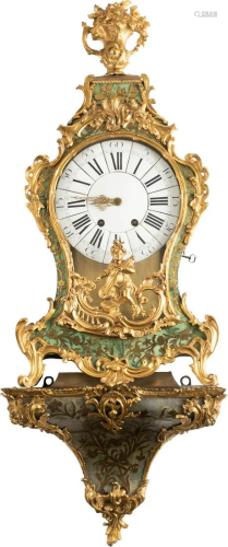 GROSSE PENDULE MIT BOULLE-MARQUETERIE AUF EI…