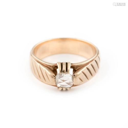 DIAMANT-RING Roségold. Ringmaß ca. 57,