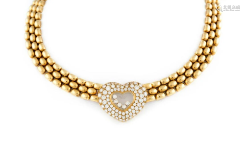 COLLIER 'CHOPARD - HAPPY DIAMONDS' Gelbgold.…