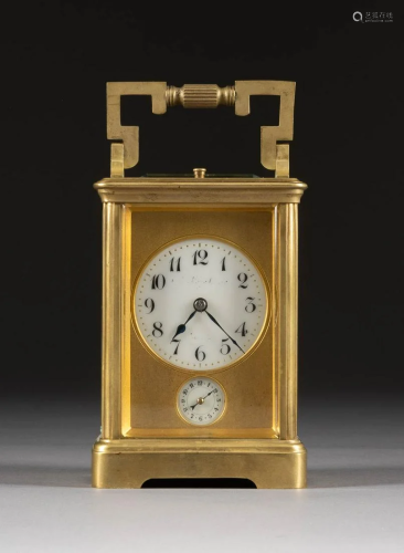 REISEUHR Frankreich, um 1900 Messing, facettiertes