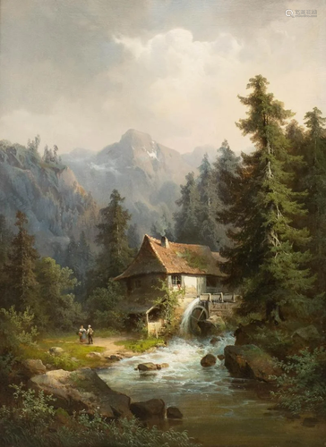 GUIDO HAMPE 1839 Berlin - 1902 Water mill in the