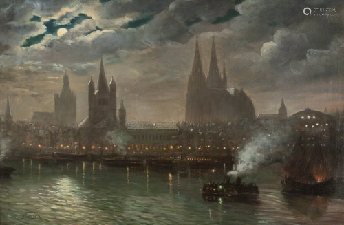 W. JANSEN Active 1st half 20th C. View of Cologne…