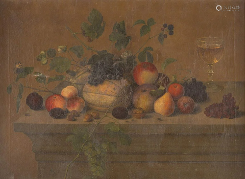 EMIL WEICHERT Act. c. 1873 Fruit still life with glass