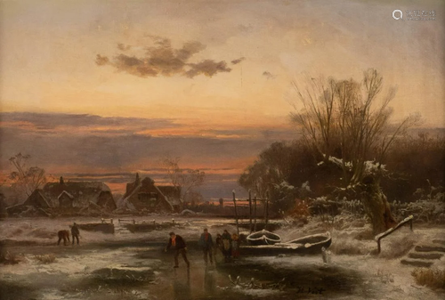 HUGO VEIT 1816 - 1893 Enjoyment at a winter evenin…