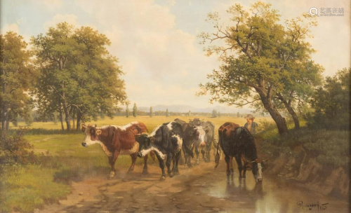 GUSTAV RANZONI 1826 Unternalb - 1900 Vienna Herd…