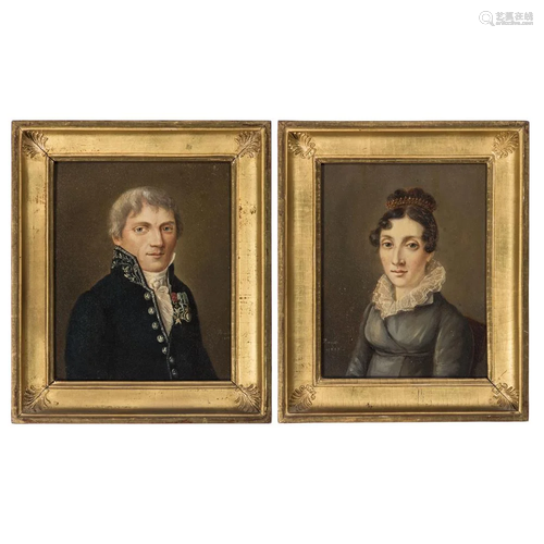 A French Pair of Portraits, Early 19th Century