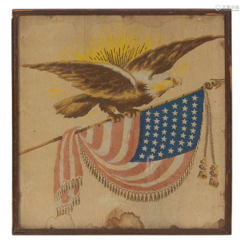 An American Patriotic Gouache, 19th Century