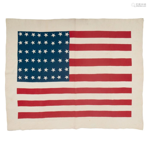 A Pieced 48-Star American Flag Quilt