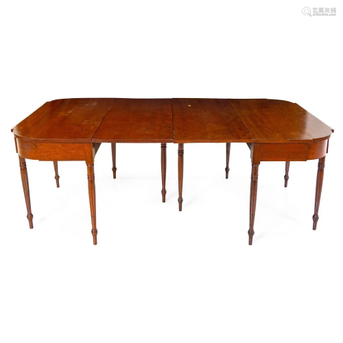 A Federal Cherrywood Two-Part Drop-Leaf Dining Table