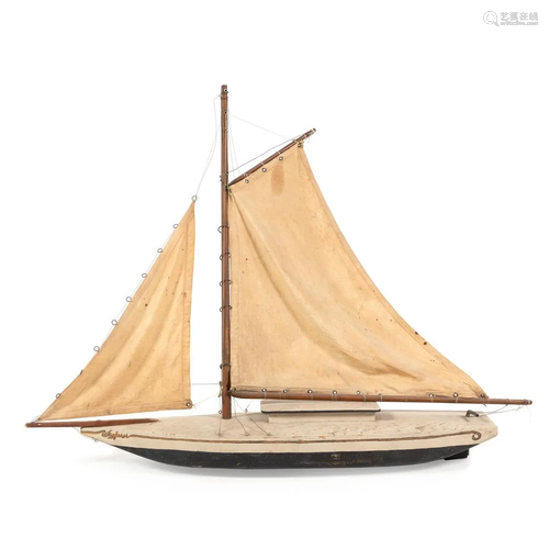 A Painted and Parcel Gilt Pond Boat