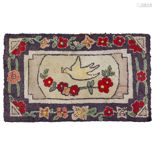 An American Dove of Peace Hooked Rug