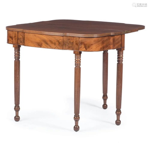 A Philadelphia Federal Figured Mahogany Game Table