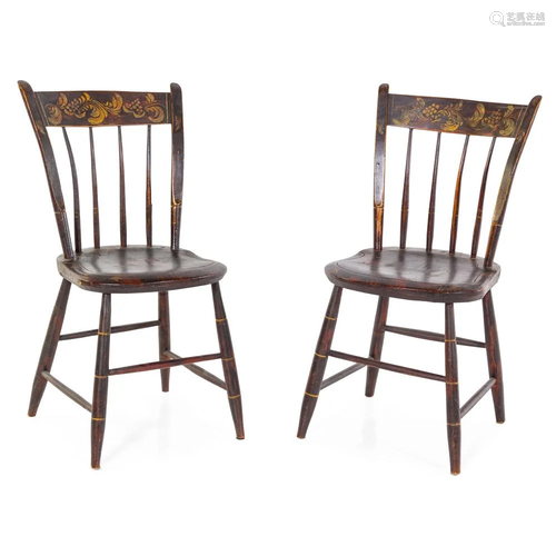 A Pair of Classical Grain-Paint and Stencil Decor…