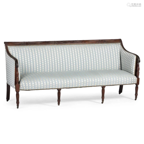 A New York Classical Carved Mahogany Sofa