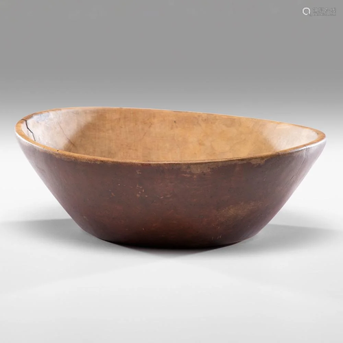 A Carved and Painted Maple Treenware Bowl