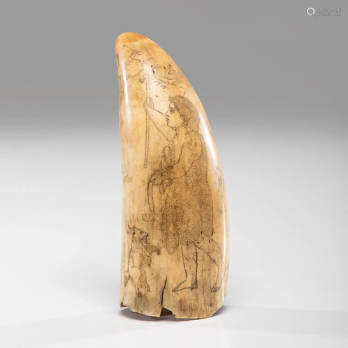 A Scrimshaw Whale's Tooth