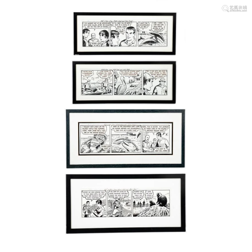 Four Original Mark Trail Ink Illustrations by Jack