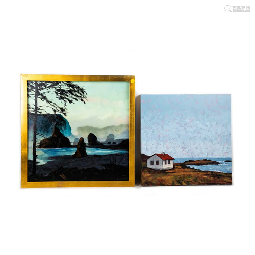 Two Original O/C Seascapes by E. Osborne