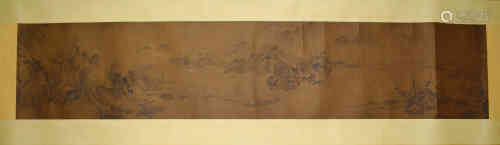 A Chinese Landscape Silk Scroll, Bangda Dong Mark