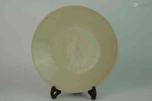 A Chinese Ding Kiln Porcelain Plate