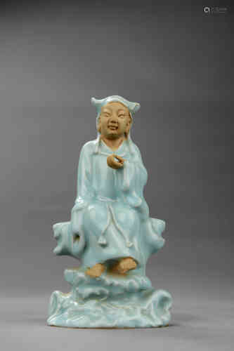 The Chinse Longquan Glaze Fairy Statue