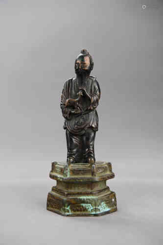 A Chinese Carved Bronze Fairy Statue