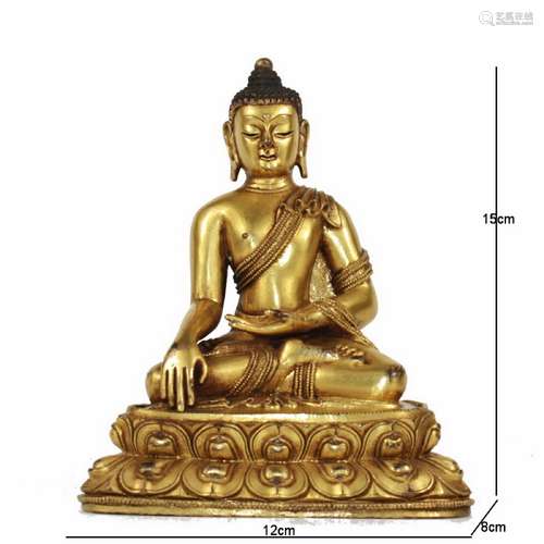 A Bronze Gilding Tibet Buddha Statue of Sakyamuni